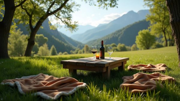 Le matériel outdoor pour recevoir autour d'un bon verre