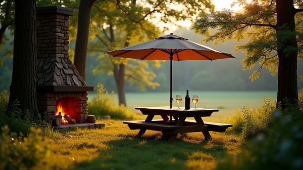 Le matériel outdoor pour recevoir autour d'un bon verre